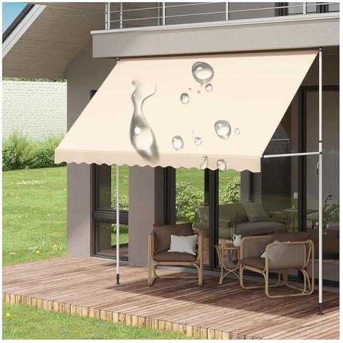 Manuell einziehbare Markise, Faltmarkise, Terrassen-Sonnenschutz, Windschutz, Sichtschutz, Trennwand, kein Bohren erforderlich, Überdachung mit UV-Schutz und wasserdicht(5,47x47in/120x120cm) von Generic