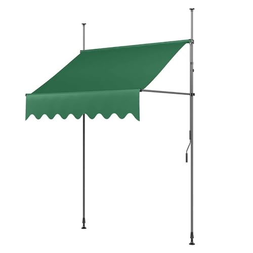 Manuell einziehbare Markise, ohne Bohren, Sonnenschutz for die Terrasse, verstellbares Markisendach for Terrassentürfenster for Terrasse, Tür oder Fenster, Überdachung(4,70.87x47in/180x120cm) von Generic