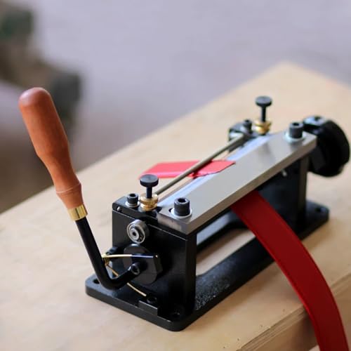 Manuelle Lederschälmaschine, verstellbare Dicke, robuster Lederspalter für DIY Handwerk, Schaffell und Rindsleder Verarbeitung von Generisch