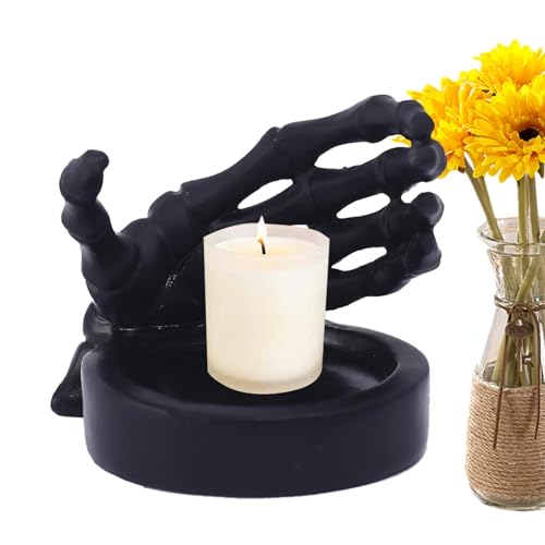 Manuelle Lichttür - Dekorative Kerze aus Kunstharz, Teelichthalter | Horror-Party-Geschenke, handgemachte Schädeldekoration für Tisch, Eingang, Ankerhalter Manuelle Lichttür - Dekorative Kerze aus Kunstharz, Teelichthalter | Horror-Party-Geschenke, handgemachte Schädeldekoration für Tisch, Eingang, Ankerhalter von Generisch