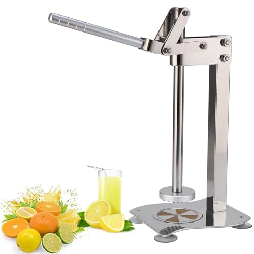 Manueller Entsafter mit rutschfesten Saugnäpfen, Edelstahl und Aluminiumlegierung, für einfaches Drücken und Reinigen, perfekt für frisches Obst von Generisch
