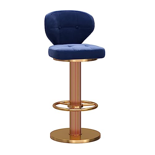 Manueller drehbarer Barhocker mit Samtsitz und runder Fußstütze für Kücheninsel und Esszimmer Manueller drehbarer Barhocker mit Samtsitz und runder Fußstütze für Kücheninsel und Esszimmer von Generisch