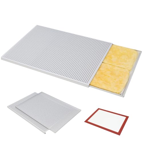 Manuelles Backblech, Aluminiumlegierung, perforiert mit Silikon-Pad, Mehrzweck-Puff-Backform für Heimbäckerei Manuelles Backblech, Aluminiumlegierung, perforiert mit Silikon-Pad, Mehrzweck-Puff-Backform für Heimbäckerei von Generisch