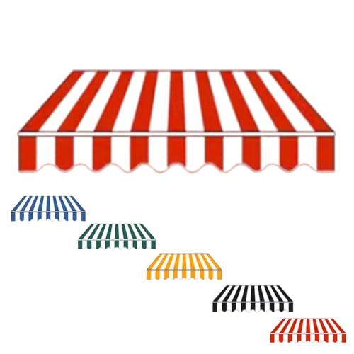 Markisenstoff, wasserdicht, gestreift, 300 cm, für Garten, Balkon, Terrasse, strapazierfähiges Tuch (Rot 250 cm/400 cm Optionen erhältlich) von Generisch