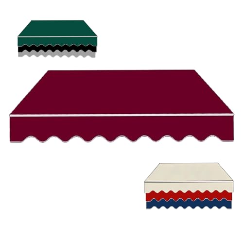 Markisenstoff Wechseln 200cm 250cm 300cm 500cm 700cm Markise Wasserdicht Außen Zeltstoff Balkonmarkisen Sonnenschutz Stoff Sonnenschutz Markisentuch(Wine Red,430x300cm) von Generisch