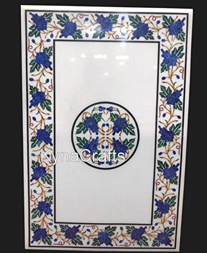 Marmor-Sofa-Tischplatte I Marmor-Couchtischplatte I Marmor-Esstischplatte I Lapislazuli Terrassentischplatte I Handgefertigte Tischplatte I Dekorative Tischplatte 61 x 91 cm von Generisch