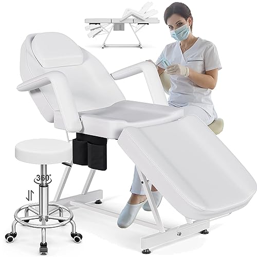 Massageliege mit Ablageflächen - Verstellbares 3-teiliges Beauty-Bett für Kosmetiker und Tätowierer - Professionelle Verwendung, langlebiges Design von Generisch