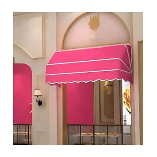 Maßgeschneiderte französische Markise in Pink für Türen & Fenster - Teleskop-Gartenüberdachung Schatten im Freien 120 x 40 x 40 cm UV-Schutz & Wetterbeständig von Generisch
