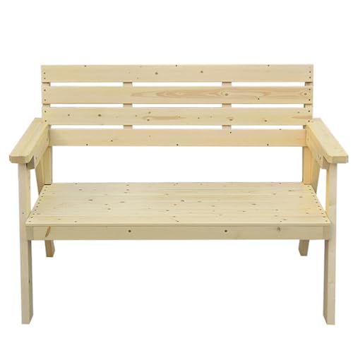 Massivholz Doppel Outdoor Bank mit Armlehnen, Lattensitz und Rückenlehne, einfache Montage für Garten und Land Massivholz Doppel Outdoor Bank mit Armlehnen, Lattensitz und Rückenlehne, einfache Montage für Garten und Land von Generisch