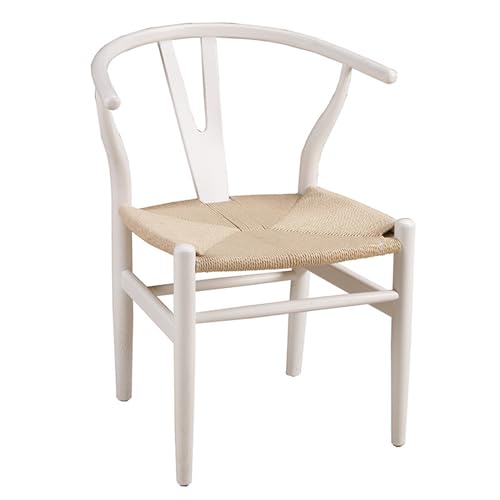 Massivholz Esszimmerstühle 2er Set Nordic Style Y Stuhl Rattan Sessel für Zuhause Esszimmer und Wohnzimmer Eschenholz Esszimmermöbel von Generisch