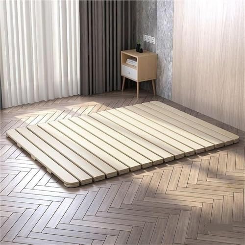 Massivholz-Matratze, Boden-Futon-Matratze, klappbares Bettgestell, Holzrollen-Lattenbett, zusammenklappbar, hartes Bettbrett, geeignet für Schlafzimmer, Wohnzimmer (199,9 x 50 cm) von Generisch
