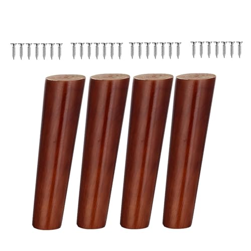 Massivholz-Möbel-Ersatzbein-Set, inklusive Gummischutz-Pads und Schrauben, ideal für Sofa, Schrank, Stuhl und Kommode von Generisch