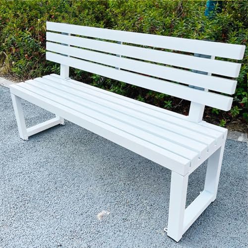 Massivholz Outdoor Bank mit Rückenlehne, langlebige und bequeme Sitzgelegenheit für Parks, Gärten und Veranden von Generisch