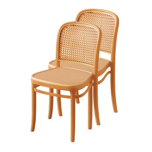 Massivholz-Rattan-Esszimmerstuhl-Set, 4er-Set, moderne Lounge-Stühle mit hoher Rückenlehne für stilvolles und komfortables Essen in Häusern und Restaurants von Generisch