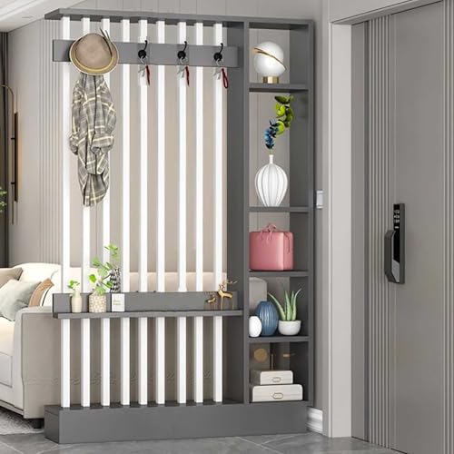 Massivholz Raumteiler mit Garderobe, Boden bis Decke Sichtschutz für Eingangshalle, Säulendesign von Generisch