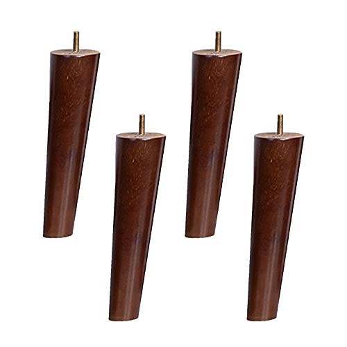 Konisches Set aus 4 Holzfüßen aus Massivholz für Sofa, Couch, TV-Schrank, Esstisch, Stuhl, M8-Ersatzbeine in Walnussfarbe, 40 cm Konisches Set aus 4 Holzfüßen aus Massivholz für Sofa, Couch, TV-Schrank, Esstisch, Stuhl, M8-Ersatzbeine in Walnussfarbe, 40 cm von generic