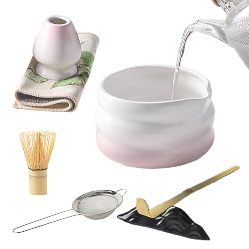 Matcha Kit - Set Whisk und Bowl, japanische Teezeremonie | 7 Stücke mit Sieb Löffelhalter Schaufel, Zubehör zu Hause Vorbereitung, Geschenk für Männer Männer Liebhaber, Frühstückskaffeemilch, traditio von Generisch