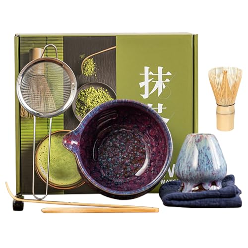 Matcha -Set | Matcha -Tools | 7-teiliger traditioneller Tee-Set mit Schüssel, Schneebesen, Löffel, Stand, Sieb, Handtuch, Halter | Teezeremonie im japanischen Stil Matcha -Set | Matcha -Tools | 7-teiliger traditioneller Tee-Set mit Schüssel, Schneebesen, Löffel, Stand, Sieb, Handtuch, Halter | Teezeremonie im japanischen Stil von Generisch