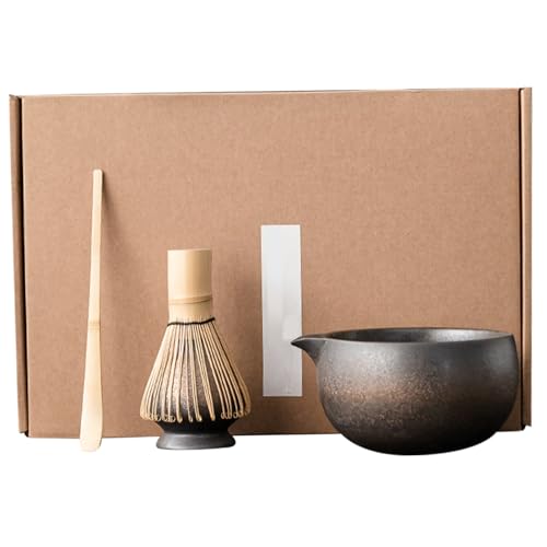 Matcha-Set enthält Matcha-Schneebesen, Schüssel, Löffel und Schneebesenhalter. Japanisches Tee-Set, manuelles Matcha-Set für Teeliebhaber, Stil 2 von Generisch