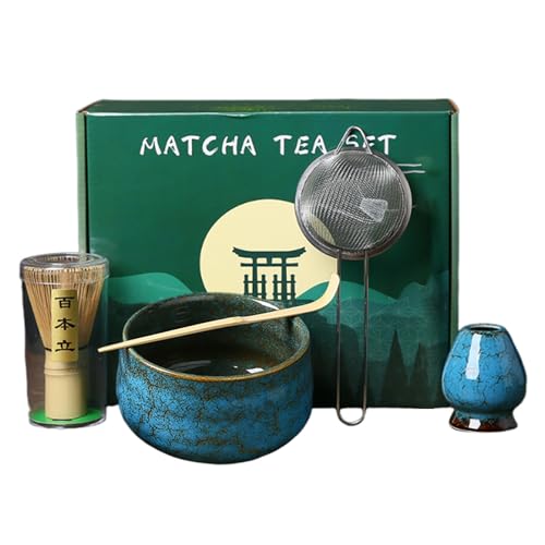 Matcha Whisk Set - Japanische Teezeremonie Chasen, Moderner Whisk | Traditioneller Scoop Löffel Rührer Mixer Mixer Froth Pinsel Werkzeug Utensilien Kit Schüssel Halter Ständer Tablett Topf Gefä von Generisch