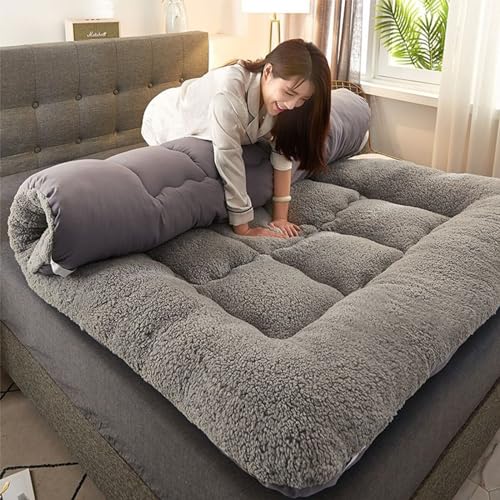 Matratze Plüsch Faltbare Futonmatte Einzelbett Doppel Futon Bodenmatte Weiche Tatami Gesteppte Isomatte Camping rutschfest und atmungsaktiv für Zuhause von Generisch