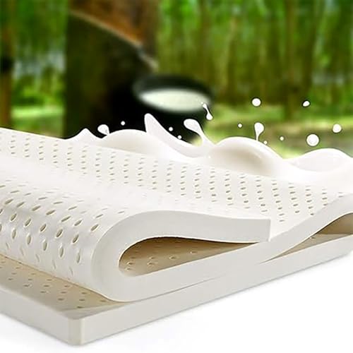 Matratzenauflage aus 100 % Naturlatex, 5 cm dick, bequem und atmungsaktiv, Doppelbett, 95D-Latex für ultimative Schlafunterstützung, 150 x 170 cm Matratzenauflage aus 100 % Naturlatex, 5 cm dick, bequem und atmungsaktiv, Doppelbett, 95D-Latex für ultimative Schlafunterstützung, 150 x 170 cm von Generisch