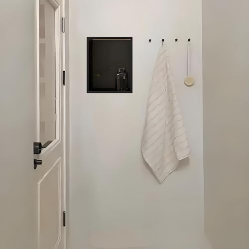 Mattschwarze 304 Edelstahl-Einbauleuchte für Dusche, Wandleuchte, moderne Badezimmerarmatur, einfache Installation, keine Fliesen erforderlich, stilvolles Design für moderne Räume von Generisch