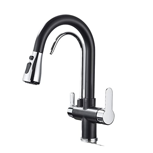 Mattschwarze Küchenarmatur mit 360° ausziehbarem Sprühkopf, 3-Wege-Wasserfilter-Wasserhahn, intelligenter Spültischmischer, stilvolles schwarzes Chrom-Design, ideal für moderne Küchen Mattschwarze Küchenarmatur mit 360° ausziehbarem Sprühkopf, 3-Wege-Wasserfilter-Wasserhahn, intelligenter Spültischmischer, stilvolles schwarzes Chrom-Design, ideal für moderne Küchen von Generisch