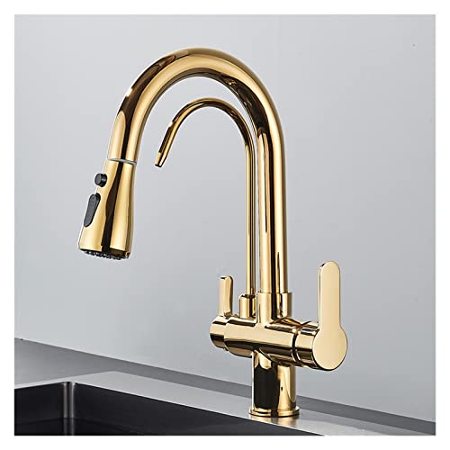 Mattschwarze Küchenarmatur mit 360° herausziehbarem Sprüher 3-Wege-Wasserfilter-Wasserhahn, stilvoller Spültischmischer für moderne Küchen, elegantes Design, einfache Installation, Finish Mattschwarze Küchenarmatur mit 360° herausziehbarem Sprüher 3-Wege-Wasserfilter-Wasserhahn, stilvoller Spültischmischer für moderne Küchen, elegantes Design, einfache Installation, Finish von Generisch