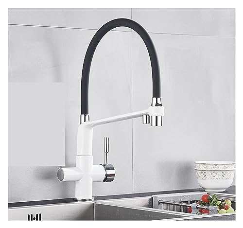 Mattschwarze Küchenarmatur mit Doppelgriffen, Wasserfilter-Mischbatterie, heiß und kalt, stilvolles Chrom-Finish, perfekt für moderne Küchen, einfach zu installieren Mattschwarze Küchenarmatur mit Doppelgriffen, Wasserfilter-Mischbatterie, heiß und kalt, stilvolles Chrom-Finish, perfekt für moderne Küchen, einfach zu installieren von Generisch