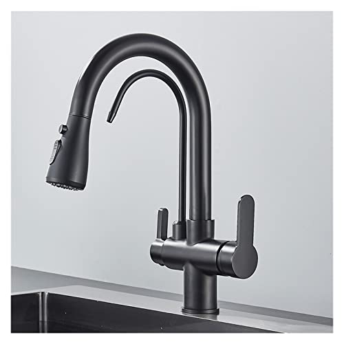 Mattschwarze Küchenarmatur mit integriertem Wasserfilter – modernes Design, Material, einfache Installation, perfekt für den privaten und gewerblichen Gebrauch von Generisch