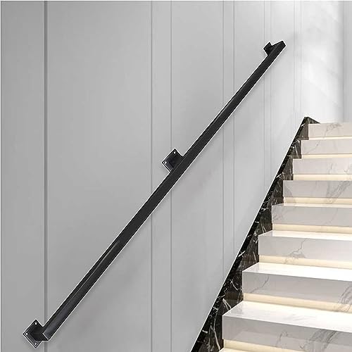 Mattschwarzes modernes Treppengeländer – Vierkantrohr-Design geschmiedete Stange & Thekenstützschiene 4,5 m Länge & stilvolle Sicherheitslösung von Generisch