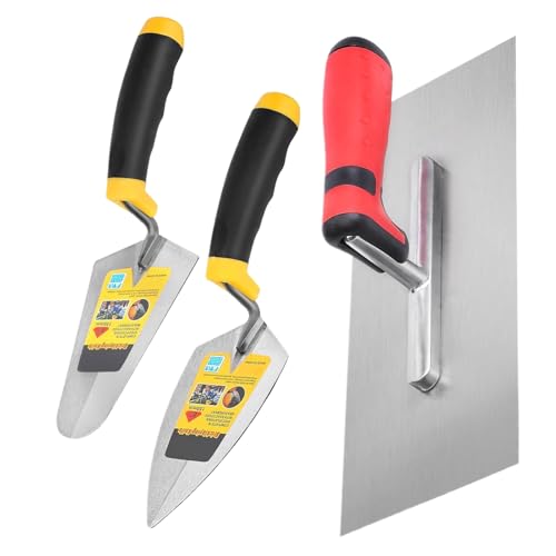 Mauerwerkzeuge - 3 Stück Maurerkelle mit Griff mit weicher Handauflage - Baumaterial für Reparatur Bauen Boden Putz Auslegen Mauerwerk Auskleidung Mauerwerkzeuge - 3 Stück Maurerkelle mit Griff mit weicher Handauflage - Baumaterial für Reparatur Bauen Boden Putz Auslegen Mauerwerk Auskleidung von Generisch