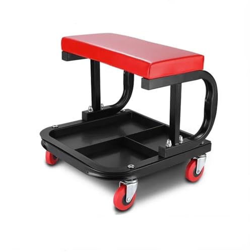 Mechaniker Rollhocker mit Rollen, mobiler Werkstattstuhl, 4-Rad Utility Tray Multifunktionaler Auto-Reparatursitz, Rot mit Schubladen für Garage Mechaniker Rollhocker mit Rollen, mobiler Werkstattstuhl, 4-Rad Utility Tray Multifunktionaler Auto-Reparatursitz, Rot mit Schubladen für Garage von Generisch