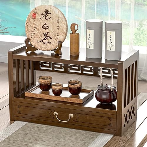 Meditations-Altartisch aus Bambus, mit Schublade, 3-stöckiger Präsentationsständer für Statuen und Gläser, ideal für Gebet und Schrein Meditations-Altartisch aus Bambus, mit Schublade, 3-stöckiger Präsentationsständer für Statuen und Gläser, ideal für Gebet und Schrein von Generisch