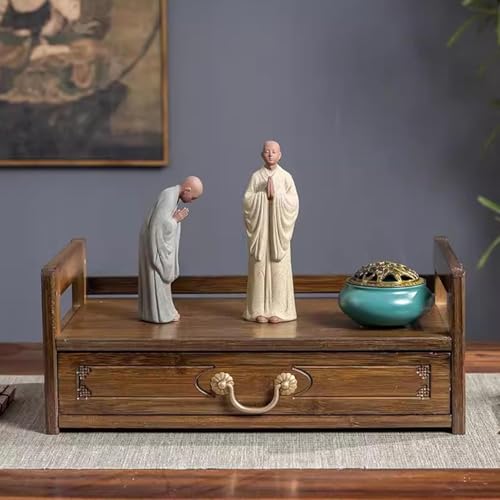 Meditations-Altartisch aus Bambus, mit Schublade, 3-stöckiger Präsentationsständer für Statuen und Gläser, ideal für Gebet und Schrein Meditations-Altartisch aus Bambus, mit Schublade, 3-stöckiger Präsentationsständer für Statuen und Gläser, ideal für Gebet und Schrein von Generisch