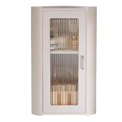 Medizinschrank Eckregal Wandmontage - Ohne Bohren Mehrschichtiges Badezimmer Über Toilette Platzsparende Aufbewahrung Weiß (25x25x59cm) von Generisch