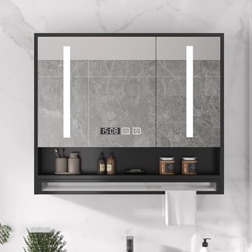 Medizinschrank Einbauschrank mit Spiegel und LED-Lichtern, Wandaufbewahrung für Badezimmer, HD Spiegel, Schminkspiegel Design Medizinschrank Einbauschrank mit Spiegel und LED-Lichtern, Wandaufbewahrung für Badezimmer, HD Spiegel, Schminkspiegel Design von Generisch