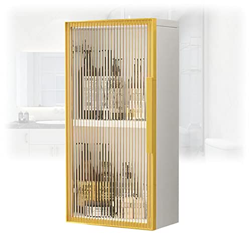 Medizinschrank aus Holz, Wandmontage, ohne Bohren, Badezimmer-Aufbewahrung mit Glastüren für Küche, Waschküche, Schlafzimmer, stilvolles Gold-Finish, 25 x 14 x 60 cm Medizinschrank aus Holz, Wandmontage, ohne Bohren, Badezimmer-Aufbewahrung mit Glastüren für Küche, Waschküche, Schlafzimmer, stilvolles Gold-Finish, 25 x 14 x 60 cm von Generisch