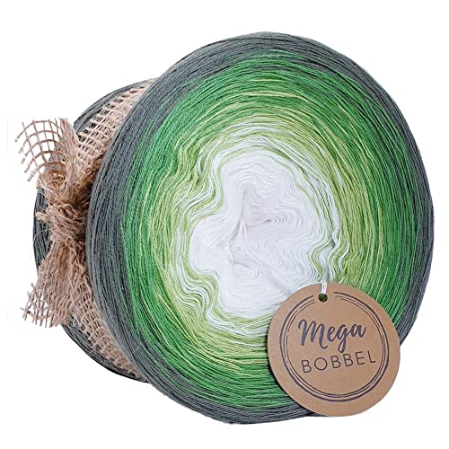 MegaBobbel*Waldspaziergang*216*Farbverlaufsgarn (GP:67,50€/kg) Lace Garn Bobbel Wolle zum Häkeln & Stricken (3fädig-ca.1000m / Außenfarbe: Khaki) von Generisch