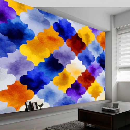 Mehrfarbig Fototapete, Exquisit Vintage Vierblättriges Kleeblatt Moderne Vlies-Tapete 400 x 280 cm (B x H) – Wanddekoration mit Design für Wohnzimmer und Schlafzimmer von Generisch
