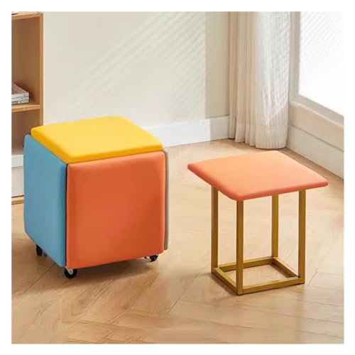 Mehrfarbiger 5-in-1-Würfelhocker mit drehbaren Rollen, stapelbarer Ottoman-Stuhl, bewegliche Fußstütze, vielseitiger Sofasitz für Wohnzimmer, stilvolle und funktionale Möbel Mehrfarbiger 5-in-1-Würfelhocker mit drehbaren Rollen, stapelbarer Ottoman-Stuhl, bewegliche Fußstütze, vielseitiger Sofasitz für Wohnzimmer, stilvolle und funktionale Möbel von Generisch