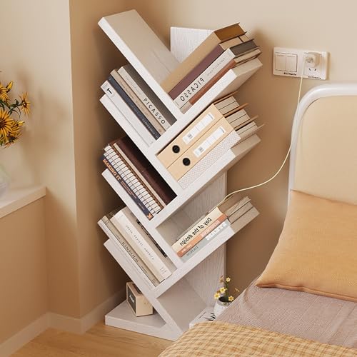 Mehrfarbiges Bücherregal in Baumform, 80 cm, offener Boden, Aufbewahrungsregal mit Rückwand, ideales Kinder-Eckregal, Bücherregal, mehrlagiges Holz, für Kinderzimmer Mehrfarbiges Bücherregal in Baumform, 80 cm, offener Boden, Aufbewahrungsregal mit Rückwand, ideales Kinder-Eckregal, Bücherregal, mehrlagiges Holz, für Kinderzimmer von Generisch