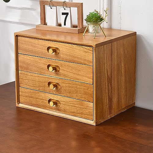 Mehrschichtige Schreibtisch-Schubladenbox aus Massivholz, multifunktional, stabiler Aktenhalter für Zuhause/Büro/Arbeitszimmer, ideal für übersichtlichen Arbeitsplatz von Generisch