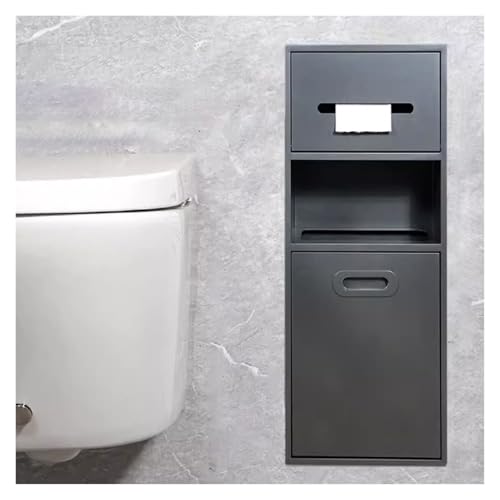Mehrschichtiger Badezimmer-Organizer, Edelstahl-Dusch-Mülleimer und Toilettenpapier-Aufbewahrungsbox, einfache Installation, platzsparend, zu Hause und im Hotel von Generisch