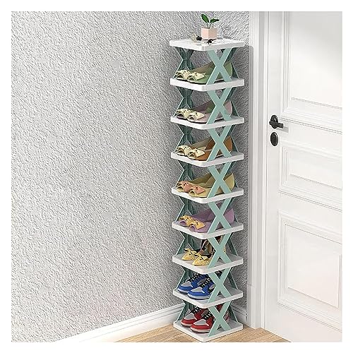 Mehrschichtiges Eck-Schuhregal für den Eingangsbereich, zusammenklappbar und freie Installation, vertikales Schuhregal, faltbarer Schuhschrank mit 3 Ebenen (blau) von Generisch