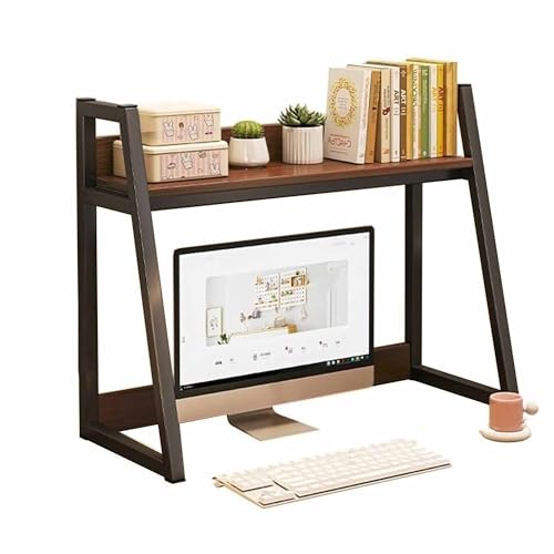 Mehrstöckiger Schreibtischstall und Monitorständer mit Stauraum, robustes Schreibtisch-Bücherregal für kleine Arbeitsbereiche zu Hause und im Büro, Schwarz, 55 x 32 x 65 cm Mehrstöckiger Schreibtischstall und Monitorständer mit Stauraum, robustes Schreibtisch-Bücherregal für kleine Arbeitsbereiche zu Hause und im Büro, Schwarz, 55 x 32 x 65 cm von Generisch