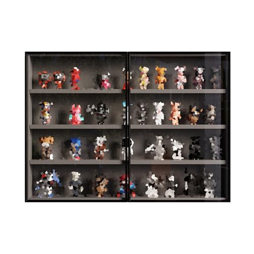 Mehrstöckiger Vitrine mit Glastür, ideal für Figuren und Sammlerstücke, perfekt für Zuhause, Büro, Spielzimmer und Schlafzimmer von Generisch
