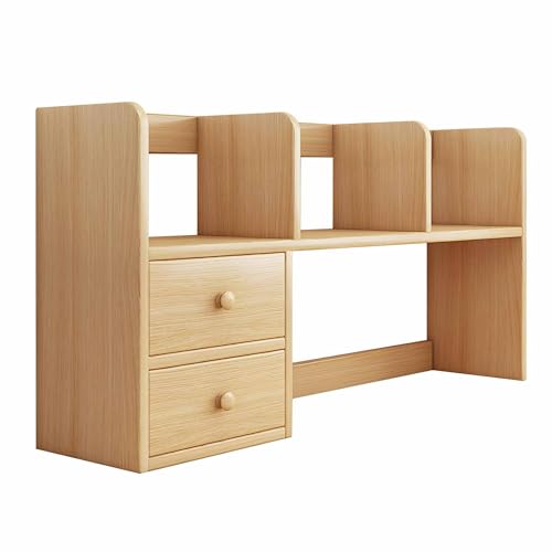 Mehrstöckiges Schreibtisch-Bücherregal – platzsparendes Bücherregal aus Holz für Zuhause, Büro, Wohnheim oder Arbeitszimmer – stilvoller gelber Stall (60 x 17 x 48 cm) – verschönern Sie Ihre Bücher von Generisch