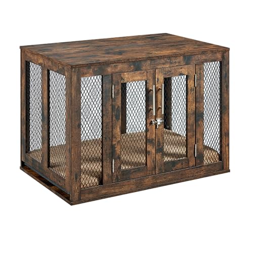 Mehrzweck-Hundebox aus Holz mit Tablett – hohe Tragfähigkeit 72,6 kg & gute Belüftung, ideal als Möbel für kleine bis mittelgroße Hunde von Generisch
